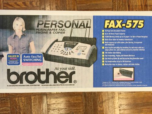 Brother Fax-575 Personal Fax Phone Copier Brand New