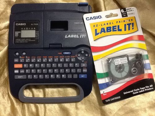 Casio kl-750b label maker with universal casio tape ez label printer label it for sale
