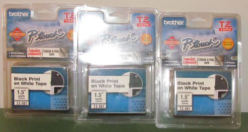 Brother P-Touch TZe-261 Label Tape Ptouch Black Print on White Genuine TZ-261