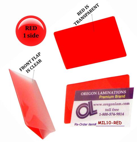 Red/clear military card laminating pouches 2-5/8 x 3-7/8 qty 100 by lam-it-all for sale