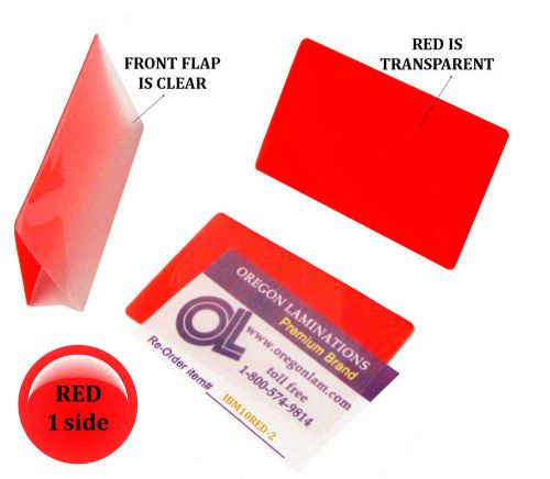 Qty 200 red/clear ibm card laminating pouches 2-5/16 x 3-1/4 by lam-it-all for sale