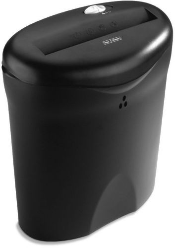Paper shredder 6 sheet black strip cut w 3 gallon bucket basket paper feed for sale
