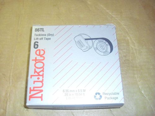 6 New Nukote 86Tl Lift-Off Correction Tape Ribbons Orange, for IBM, Brother etc.