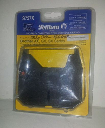 Pelikan S727X One Pack Black Correctable Film Cartridge Ribbon, Brother AX GX SX