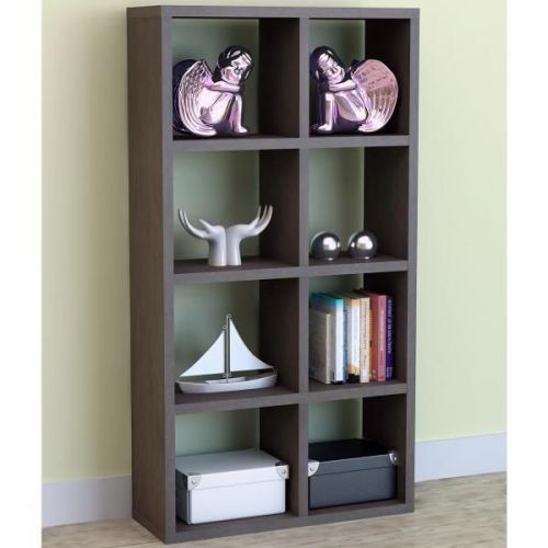8 Cube Storage Shelf - Espresso for books, DVDs, office supplies New