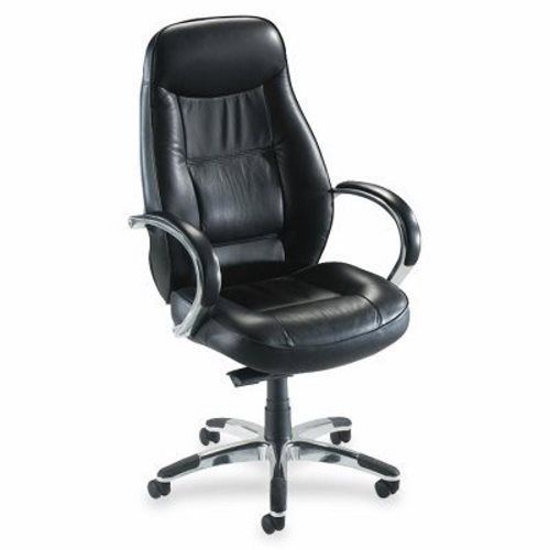 Lorell Exec. Hi-Back Chair, 26-1/2&#034;x29&#034;x45-1/4&#034;to49-1/2&#034;,BK Leather (LLR60501)