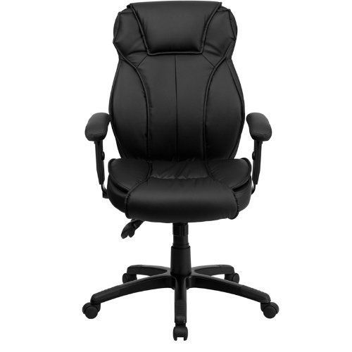 High back black leather executive office chair corporate furniture lumbar suppor for sale