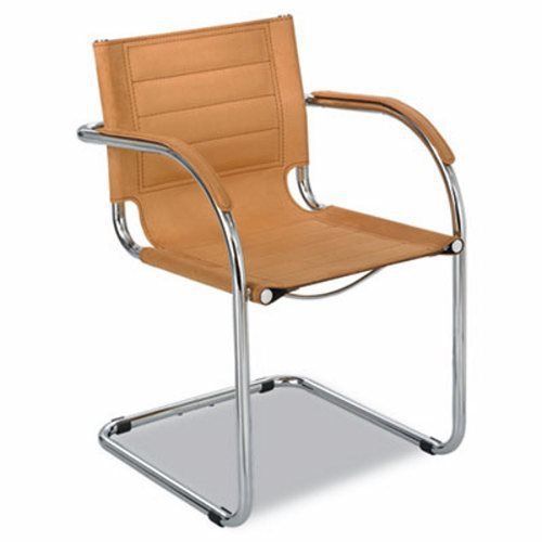 Safco flaunt series guest chair, camel microfiber/chrome (saf3457cm) for sale