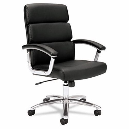 Basyx VL103 Executive Mid-Back Chair, Black Leather (BSXVL103SB11)