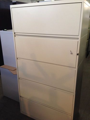 5 drawer lateral size file cabinet by herman miller meridian w/lock&amp;key 36&#034;w for sale