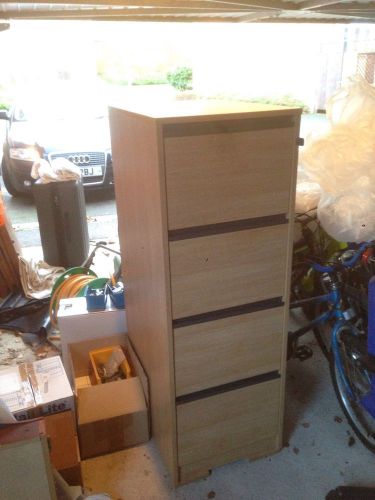 4 Drawer Filing Cabinet Wooden Oak Effect