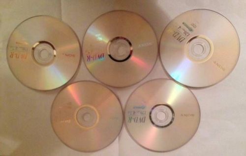 Lot of 5 SONY Blank DVD-R DVDR 16X Disc 4.7 GB 120 Min AccuCore