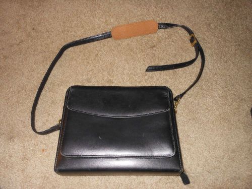 FRANKLIN COVEY BLACK GENUINE LEATHER DAY PLANNER - PURSE CROSSBODY