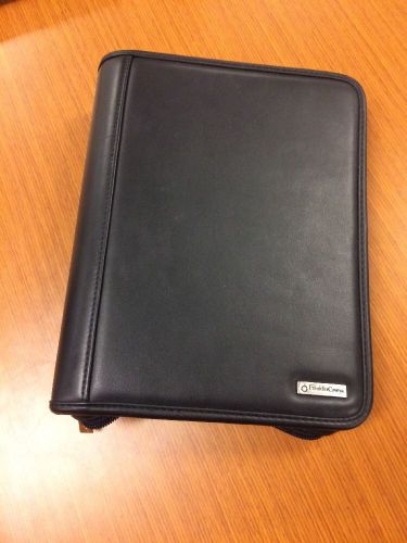 Black compact size franklin covey planner binder organizer sim leather zipper for sale