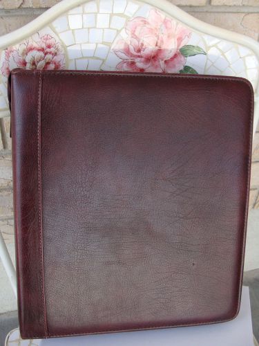 Monarch 7 Rings 1.75&#034; Burgundy Leather FRANKLIN Quest/Covey Planner Binder Zip