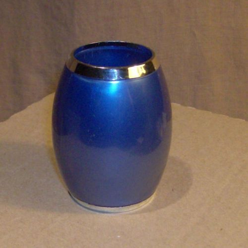 Blue Plastic Pencil Holder, Fake Flower container