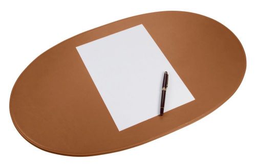 LUCRIN - Large oval Desk pad 25.6 x 15.7 inches - Smooth Cow Leather - Tan