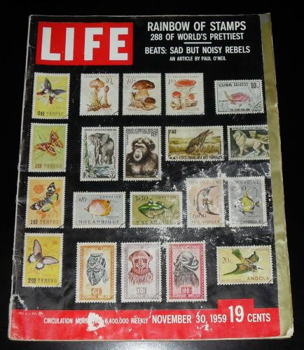 VTG November 30 1959 LIFE MAGAZINE Stamp Collecting Cover Complete Advertisment