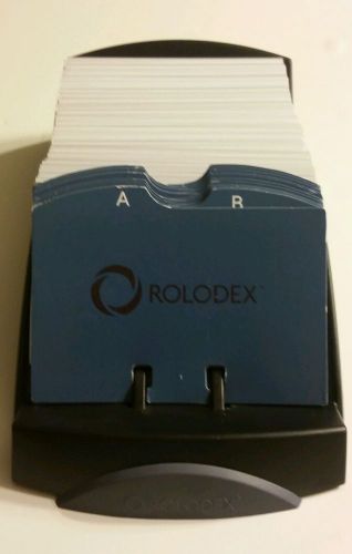 Rolodex R-470  Desktop Card File by Rubbermaid w/ dividers &amp; cards