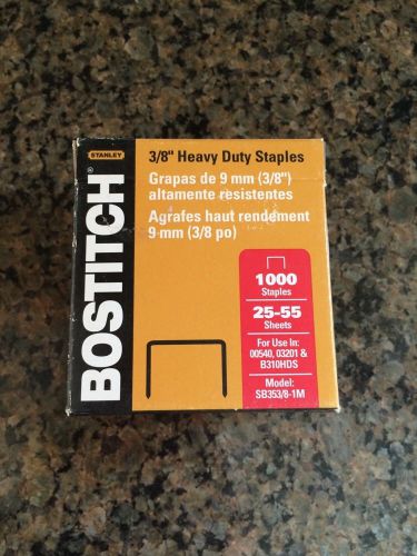 Stanley Bostitch 3/8&#034; Heavy-Duty Staples, 1000 In Each Box, 3 Boxes