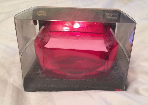 New in Bix Post-it Pop-up Diamond Notes Dispenser - Ruby Red