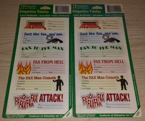 FAX LABELS ~ ETIQUETTES TELEFAX ~ BRAND NEW PACKAGE OF 12