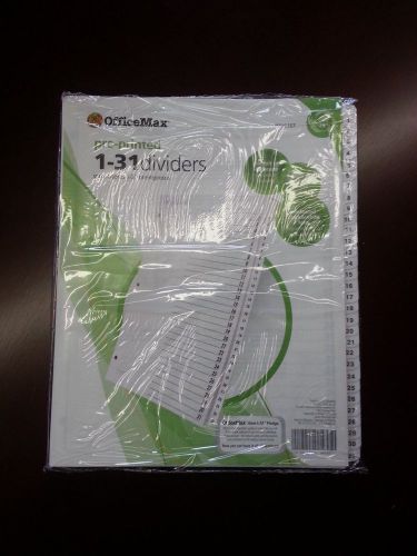 OfficeMax Black And White Index Dividers, 31-Tab OM96167 - Case of 12!! New!!