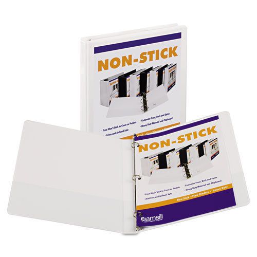 Nonstick round ring poly view binder, 11 x 8-1/2, 1/2&#034; capacity, white for sale