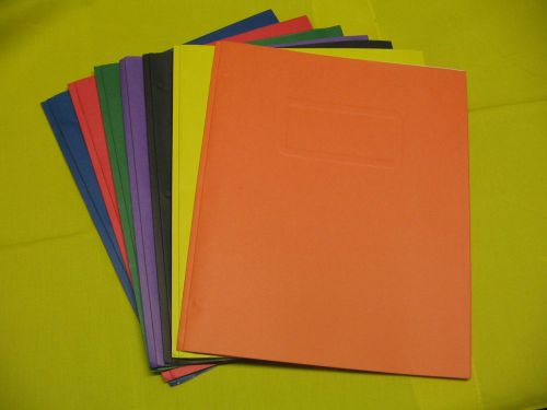 Lot of 42 Total    2 Pocket 3-prong Paper Portfolio Folder  Assorted 7 Colors