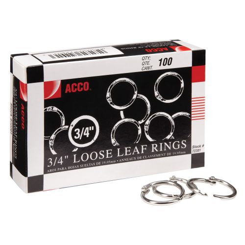 ACCO 3/4-inch Metal Book Rings (Case of 100) Brand New!