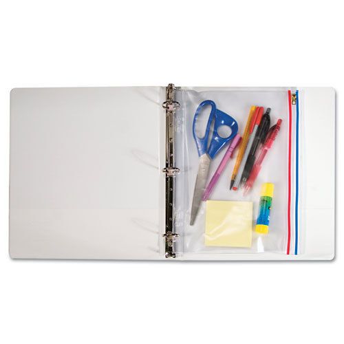 Zip-all ring binder pocket, 8 1/2 x 11, clear for sale