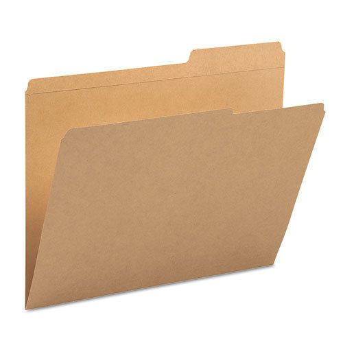 Kraft file folders, 2/5 cut right, reinforced top tab, letter, kraft, 100/box for sale