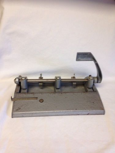 Vintage Mid Century Del 300 Metal 3 Hole Adjustable Paper Punch