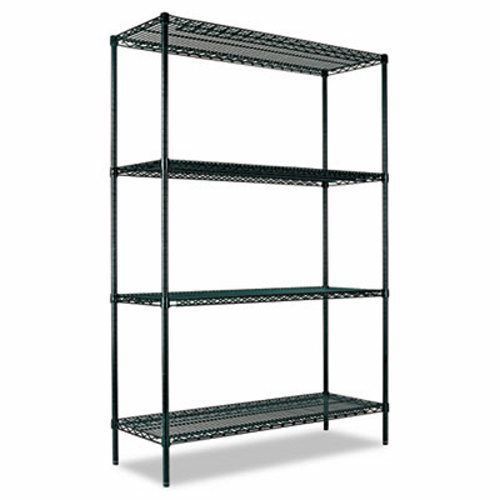 All-Purpose Wire Shelving Kit, 4 Shelves, 48w x 24d x 72h, Green (ALESW204824GN)