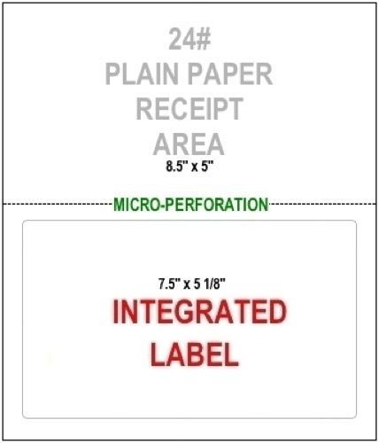 750 half-page shipping labels with easy tear micro-perf half-page paper receipt for sale