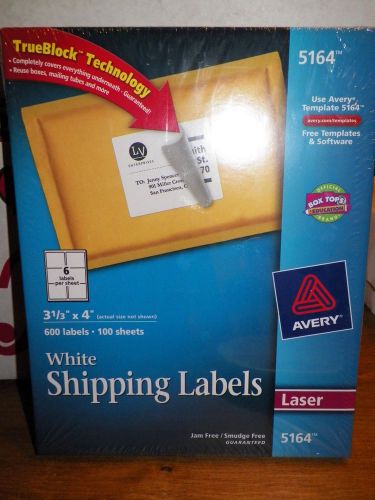 6 UP Avery 5164 White Shipping Labels 3&#034; x 4&#034; 200 Sheets 1200 Labels =2 BOXES