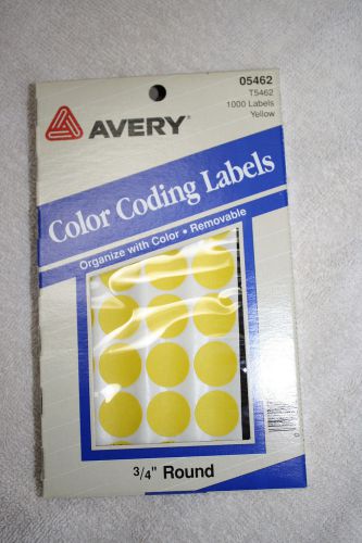 Avery 3/4“ Round Color Coding Labels 1000 Labels  Per Package T-5462 yellow
