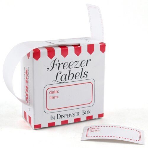 White and Red 1 x 2 Inch Freezer Labels, Set of 100 Brand New!