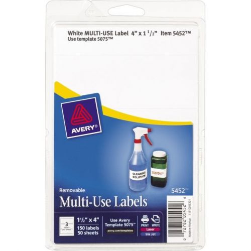Avery print or write identification labels - 1.5&#034; width x 4&#034; length - 150 (5452) for sale