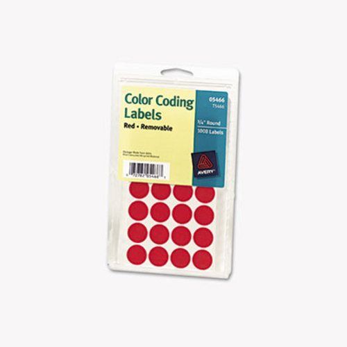 Avery Print or Write Removable Color-Coding Labels, Red, 1008/Pack (AVE05466)