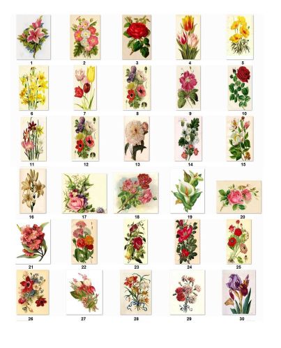 30 Personalized Return Address Vintage Flowers Labels Buy 3 get 1 free (vif1)