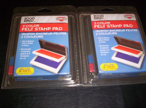COSCO INK PADS COLOR BLUE AND RED FELT PADS GREAT BUY QUALITY ITEMS
