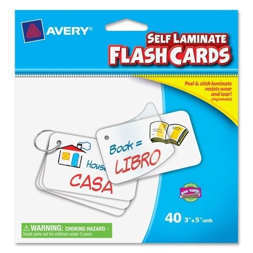 Avery Printable Flash Card - 3&#034; x 5&#034; - Glossy - 40 / Pack - White