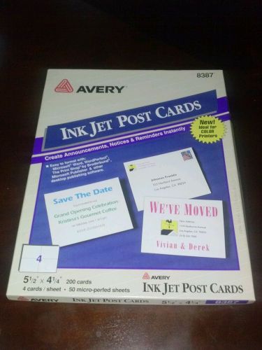 AVERY Ink Jet Post Cards 5.5&#034;x4.25&#034; 199 Cards # 8387