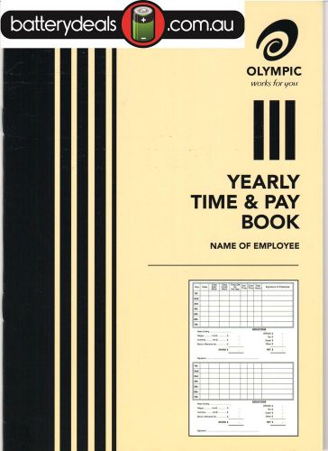 Olympic Yearly Time and pay wages book A5 32 pages 210 x 148 140583 Wages