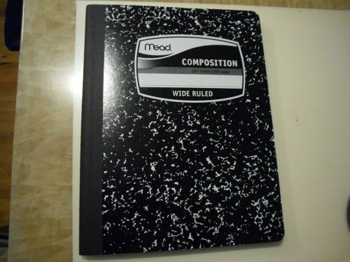 New 12PK  Mead Square Deal Black Marble Composition Book, Wide Ruled, 1-Subject
