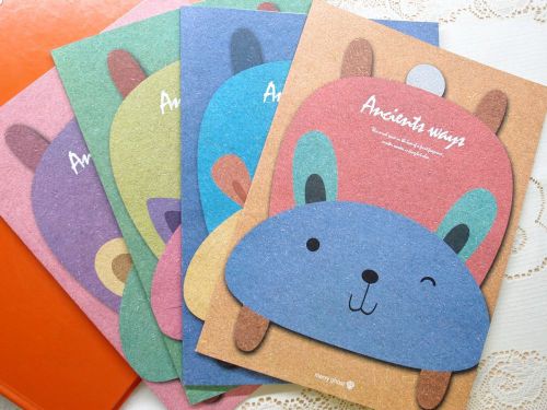 4 Pieces Cute Animals Notebook Notepad Diary Memo Scratchpad Day Planner Booklet