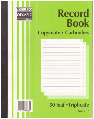 Olympic Record Book - Copymate - Carbonless 50 Leaf Triplicate No. 707