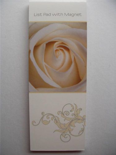 Magnetic To Do List New Shopping Note Pad Writing Paper Cream Rose Design 50 Pgs