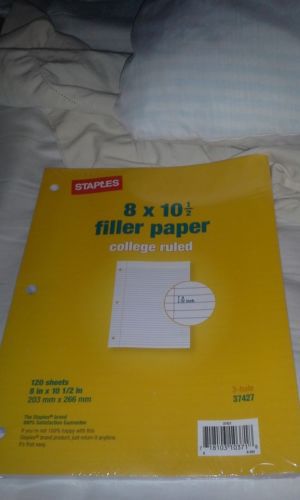 STAPLES 8x10.5 in filler paper - college ruled 9/32 inch - 120 sheets